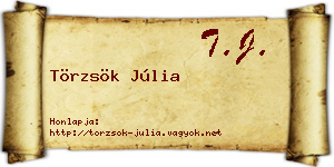 Törzsök Júlia névjegykártya
