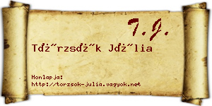 Törzsök Júlia névjegykártya