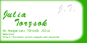 julia torzsok business card