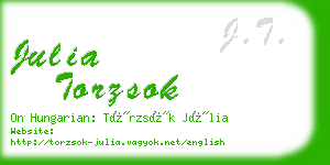 julia torzsok business card